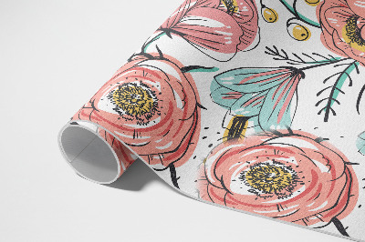 Vinylový koberec Elegantní moderní minimalistický květinový náčrt Elegantní květinový náčrt louka