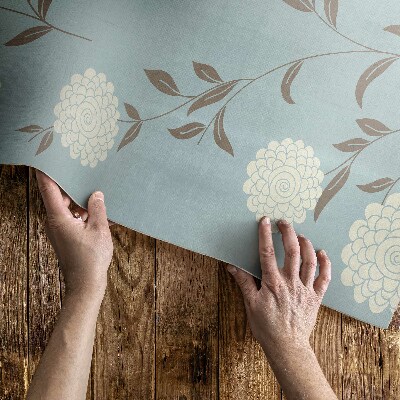 Vinylový koberec Elegantní květiny s tmavými liniemi