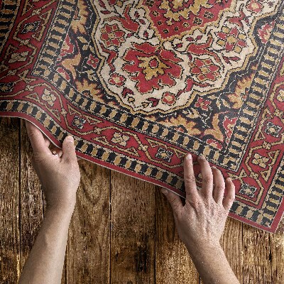 Vinylový koberec Retro vzor červeno-modro-žlutý