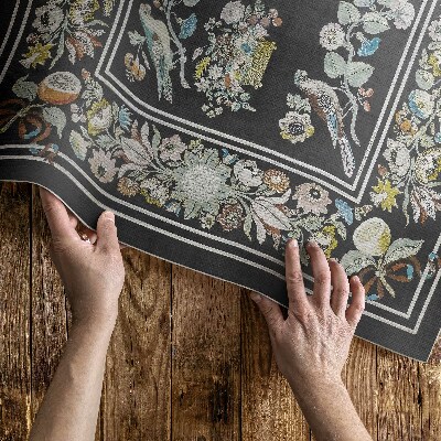 Vinylový koberec Chrpové listy přírodní rostlinný motiv