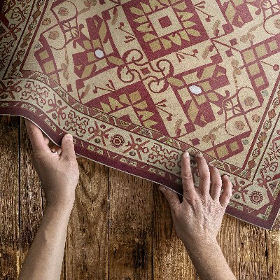 Vinylový koberec Barevná geometrická abstrakce s trojúhelníky a čtverci