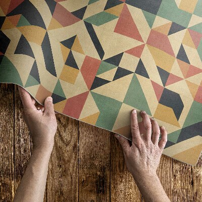 Vinylový koberec Barevný vintage geometrický vzor dlaždice