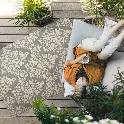 Vinylový koberec Vintage malované listy boho stylu květinová louka
