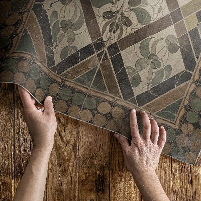 Vinylový koberec Elegantní geometrie na vintage dlaždicích