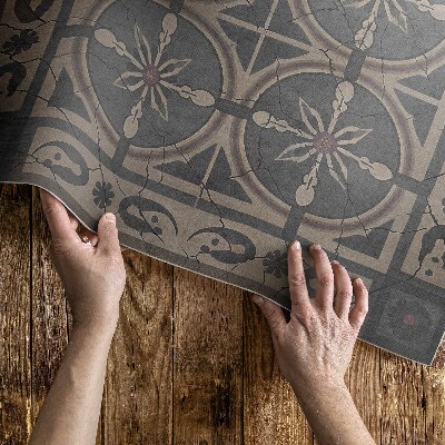 Vinylový koberec Rustikální geometrie na vintage dlaždicích