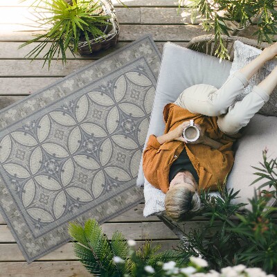 Vinylový koberec Retro ornament s květinami na dlaždicích