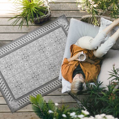 Vinylový koberec Ornament retro cu flori pe dale