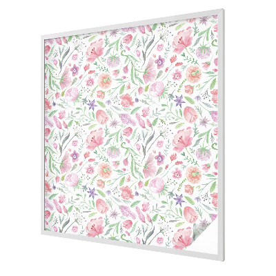 Dekorativní mléčná fólie na sklo Květinový vzor