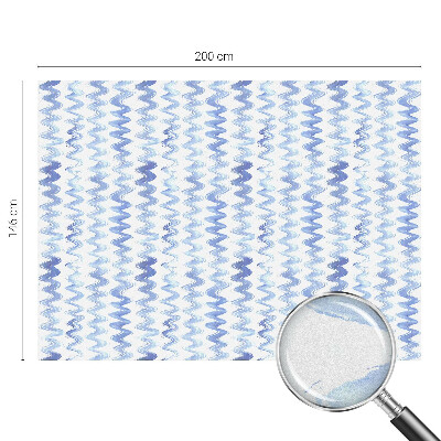 Dekorativní mléčná fólie na sklo Modré vlny