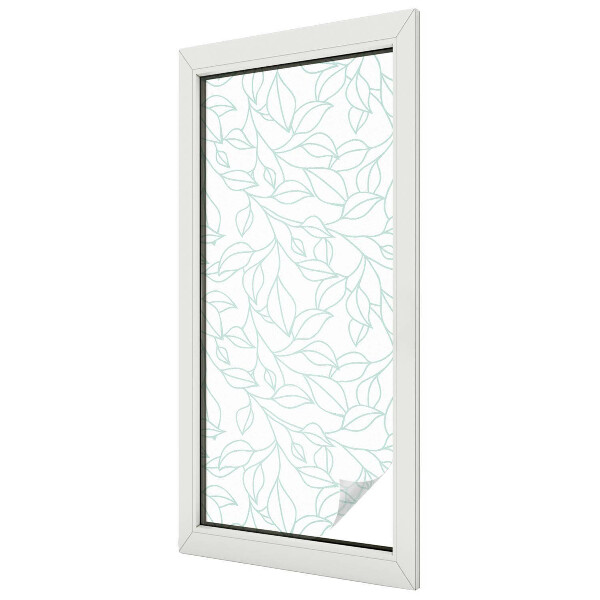 Dekorativní mléčná fólie na sklo Jemné listy