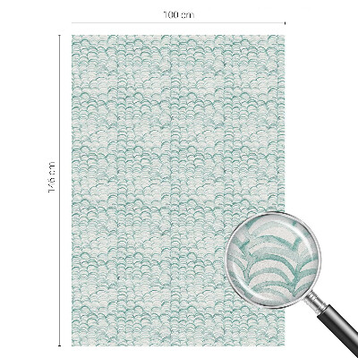 Dekorativní mléčná fólie na sklo Zelená vlna
