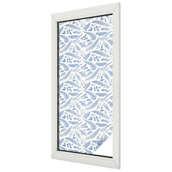 Dekorativní mléčná fólie na sklo Listy kapradí