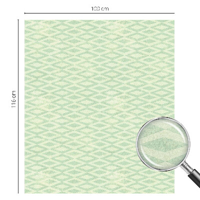 Dekorativní mléčná fólie na sklo Zelené kosočtverce