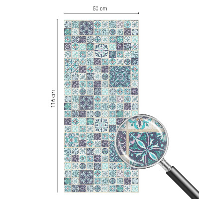 Dekorativní mléčná fólie na sklo Květinové dlaždice