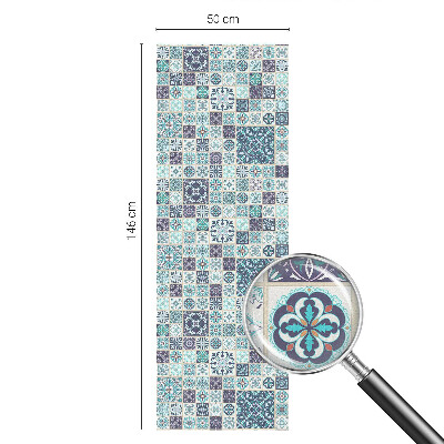 Dekorativní mléčná fólie na sklo Květinové dlaždice