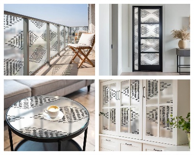 Dekorativní mléčná fólie na sklo Geometrické diamanty