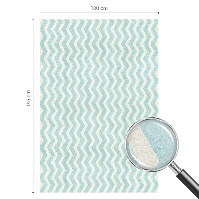 Dekorativní mléčná fólie na sklo Modrý cikcak