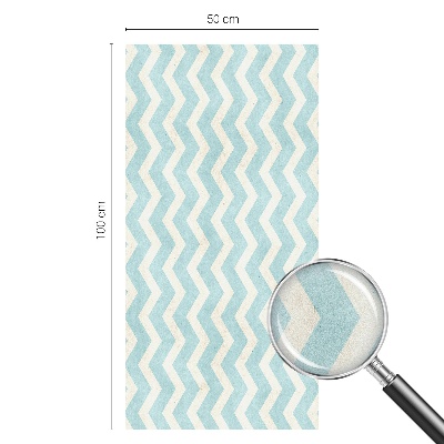 Dekorativní mléčná fólie na sklo Modrý cikcak