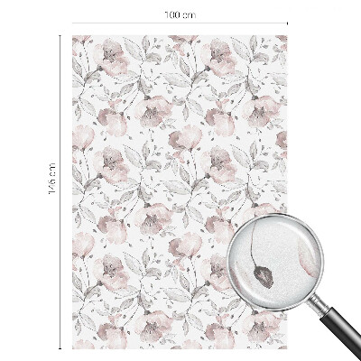 Dekorativní mléčná fólie na sklo Růžové listy