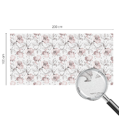 Dekorativní mléčná fólie na sklo Růžové listy