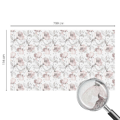 Dekorativní mléčná fólie na sklo Růžové listy