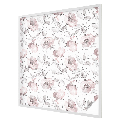 Dekorativní mléčná fólie na sklo Růžové listy