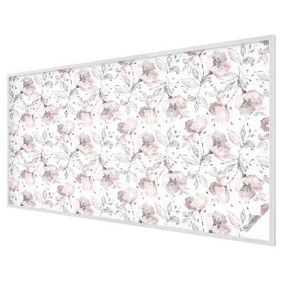 Dekorativní mléčná fólie na sklo Růžové listy