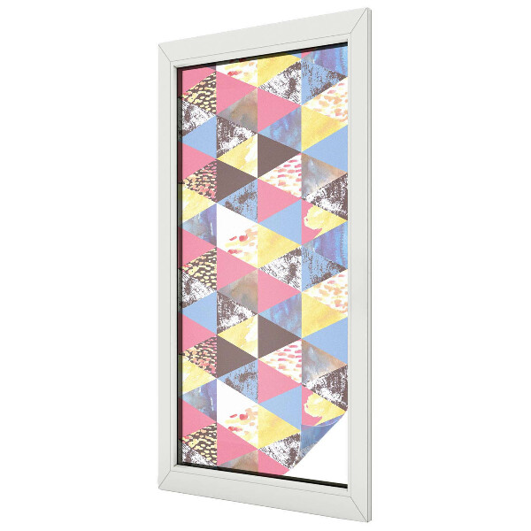 Samolepicí fólie na okna vitráž Barevné trojúhelníky