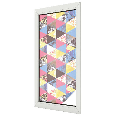 Samolepicí fólie na okna vitráž Barevné trojúhelníky
