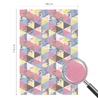 Samolepicí fólie na okna vitráž Barevné trojúhelníky