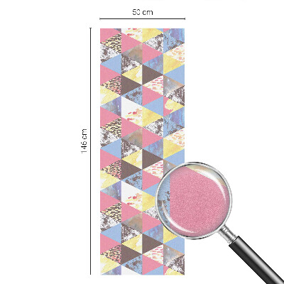 Samolepicí fólie na okna vitráž Barevné trojúhelníky