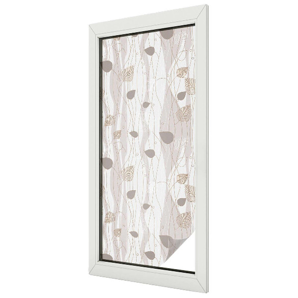 Dekorativní mléčná fólie na sklo Elegantní listy