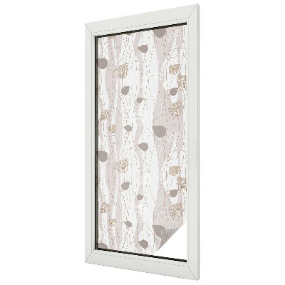 Dekorativní mléčná fólie na sklo Elegantní listy