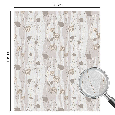 Dekorativní mléčná fólie na sklo Elegantní listy