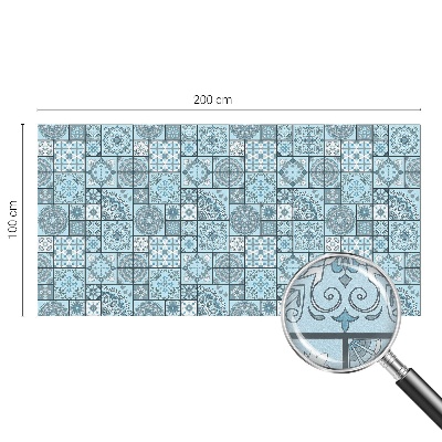 Samolepicí fólie na okna vitráž Modré dlaždice