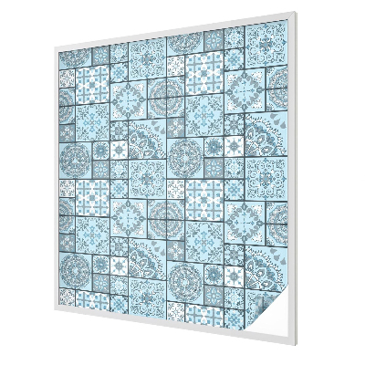 Samolepicí fólie na okna vitráž Modré dlaždice