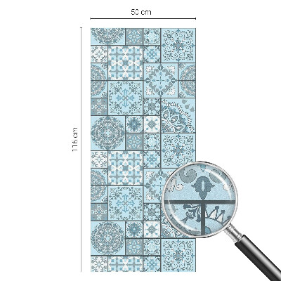 Samolepicí fólie na okna vitráž Modré dlaždice