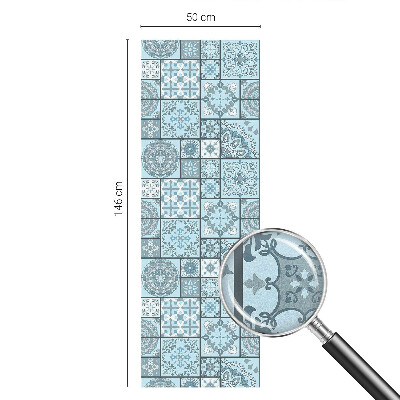 Samolepicí fólie na okna vitráž Modré dlaždice