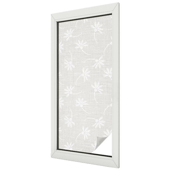 Dekorativní mléčná fólie na sklo Květinové vzory