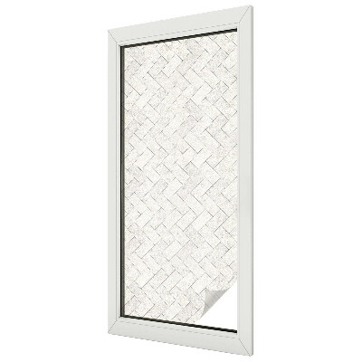 Dekorativní mléčná fólie na sklo Motiv rybí kosti