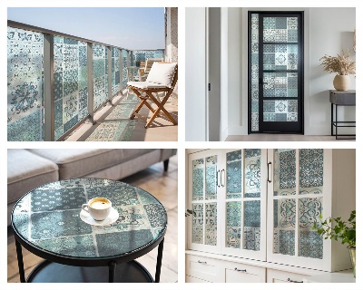 Samolepicí protisluneční fólie na okna Boho dlaždice