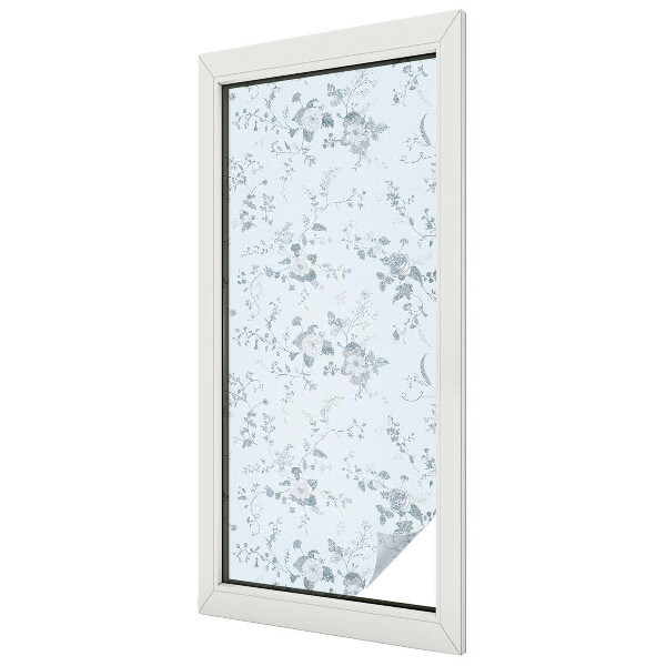 Dekorativní mléčná fólie na sklo Jemné květiny