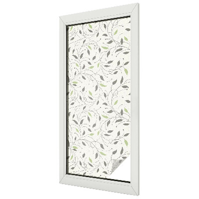 Dekorativní mléčná fólie na sklo Listy výhonků