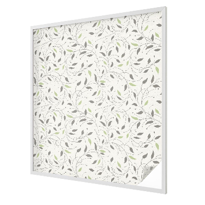 Dekorativní mléčná fólie na sklo Listy výhonků