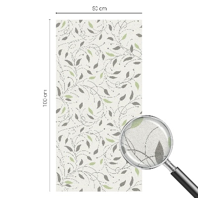 Dekorativní mléčná fólie na sklo Listy výhonků