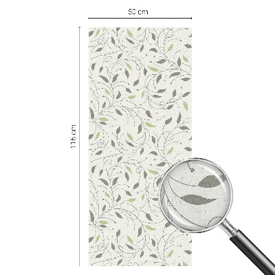 Dekorativní mléčná fólie na sklo Listy výhonků