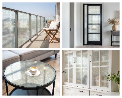 Dekorativní mléčná fólie na sklo Harmonický vzor