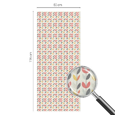 Dekorativní mléčná fólie na sklo Retro listy