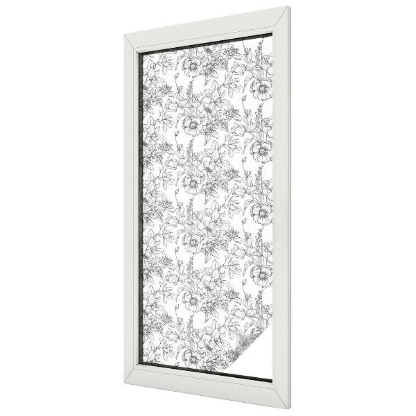 Samolepicí fólie na okna vitráž Květinová elegance