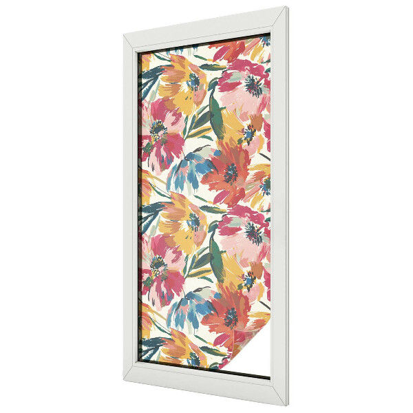 Samolepicí fólie na okna vitráž Květinová exploze